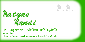 matyas mandi business card